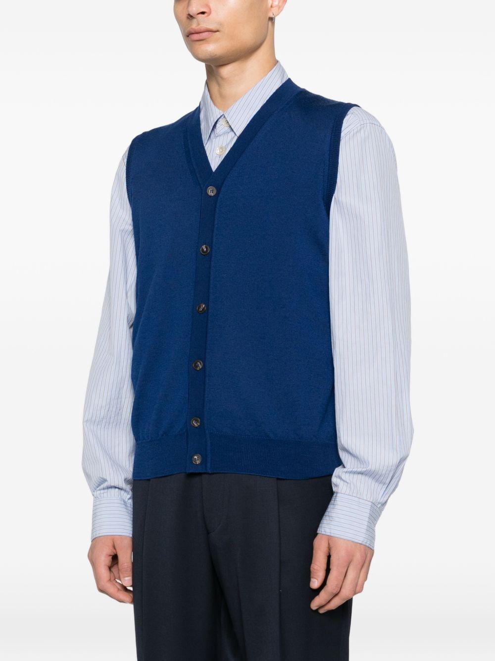 Gilet con scollo a V in blu Kangra - uomo 