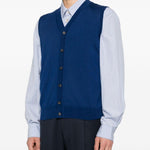 Gilet con scollo a V in blu Kangra - uomo 