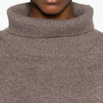 Maglione a collo alto Luke in grigio taupe Loulou de saison - donna 