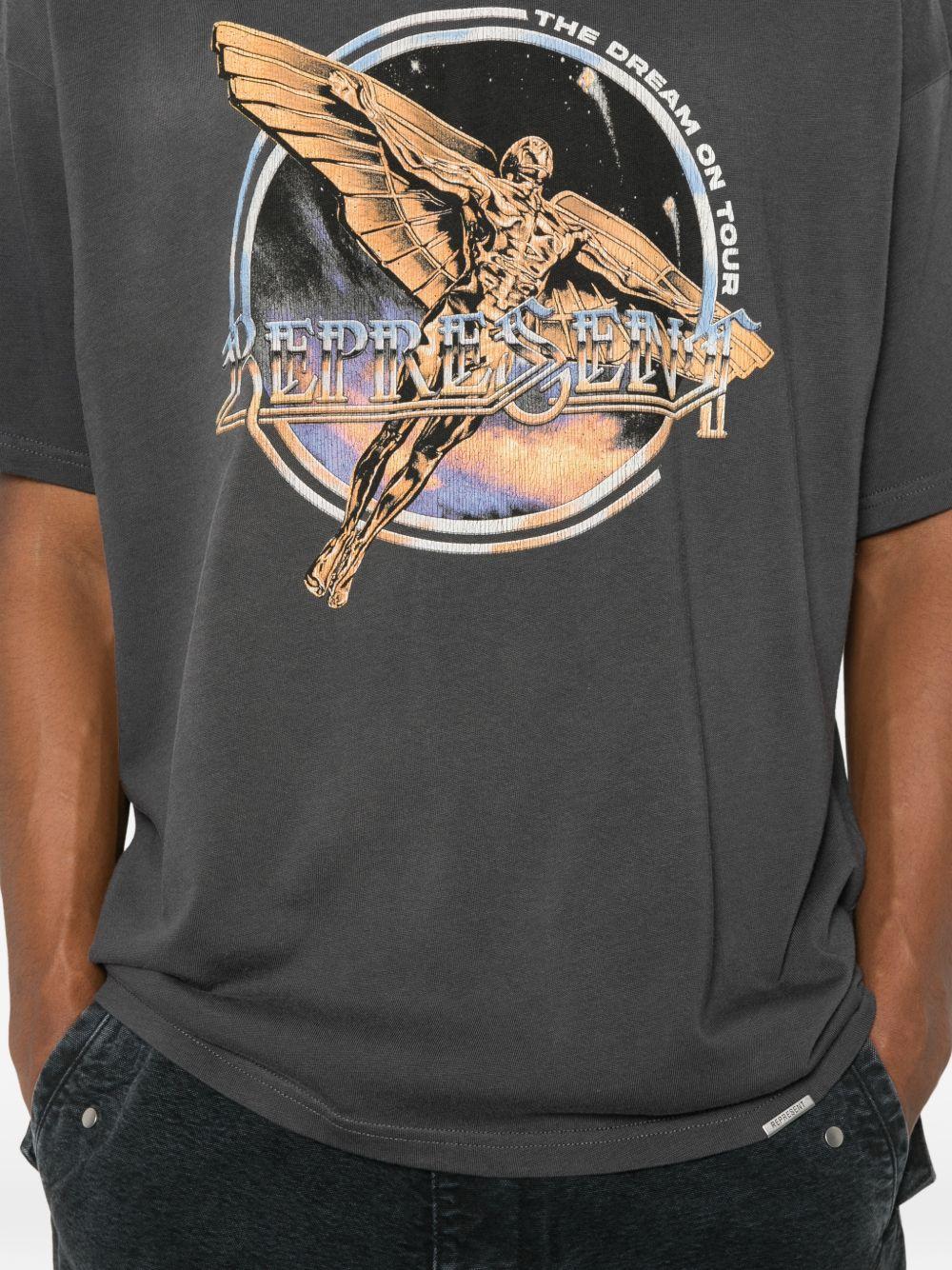 T-shirt con stampa grafica golden tour in grigio Represent - uomo 