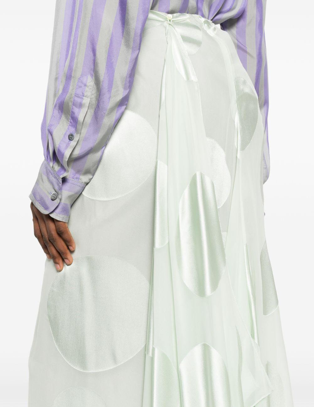 Gonna asimmetrica a pois susya in verde Dries van noten - donna 