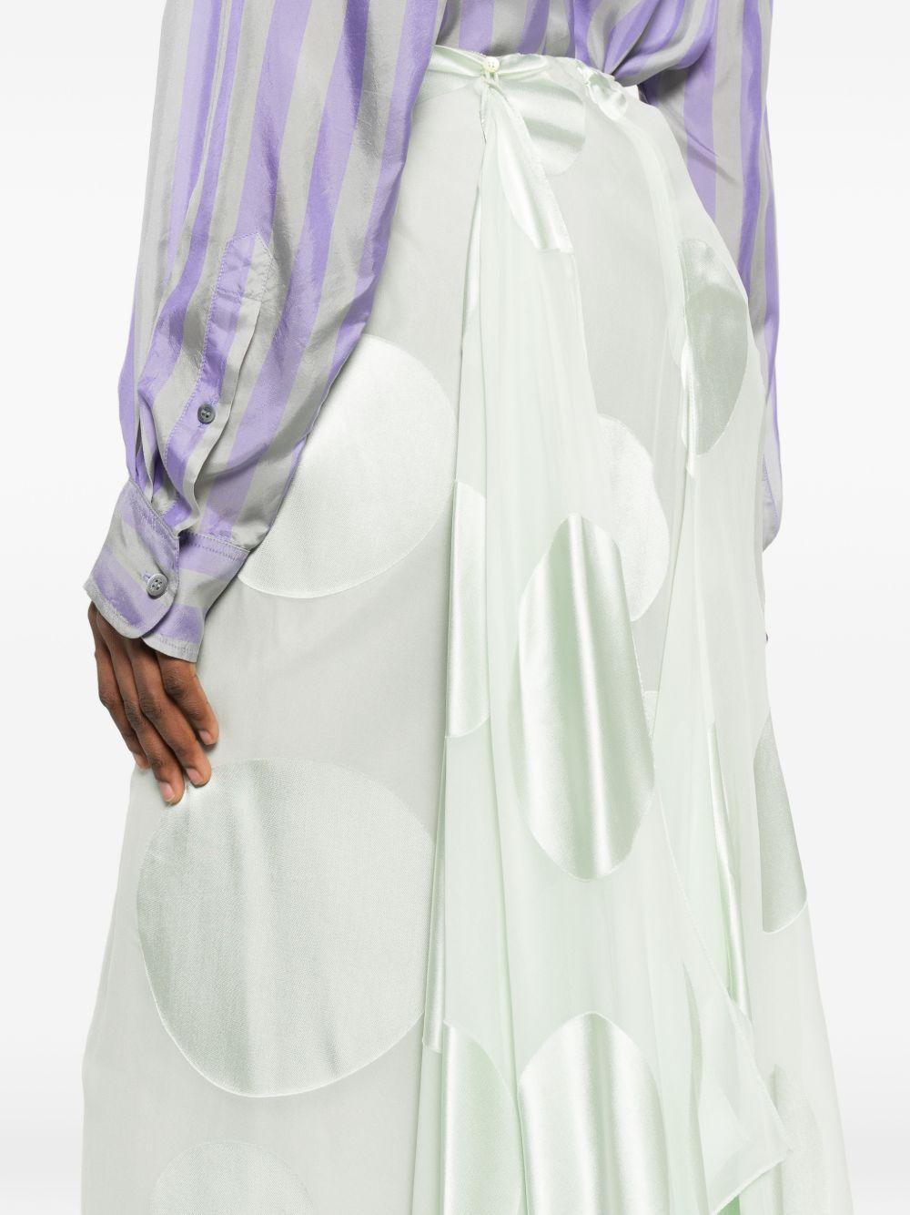 Gonna asimmetrica a pois susya in verde Dries van noten - donna 