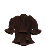 Top con ruches in marrone Rowen rose - donna 