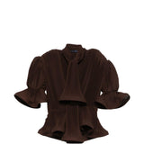 Top con ruches in marrone Rowen rose - donna 