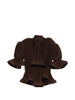 Top con ruches in marrone Rowen rose - donna