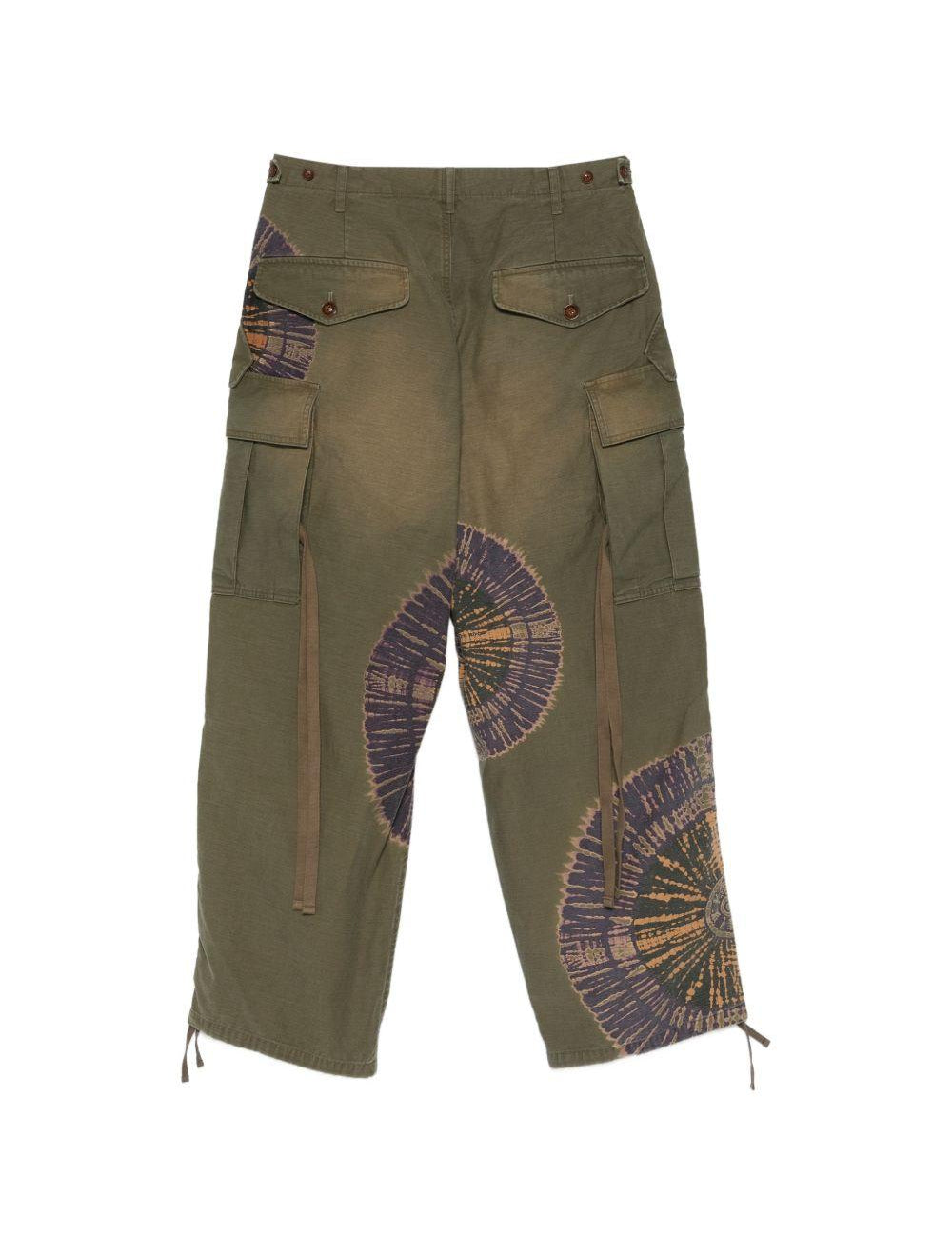 Pantaloni cargo con stampa grafica in verde Khoki - uomo 