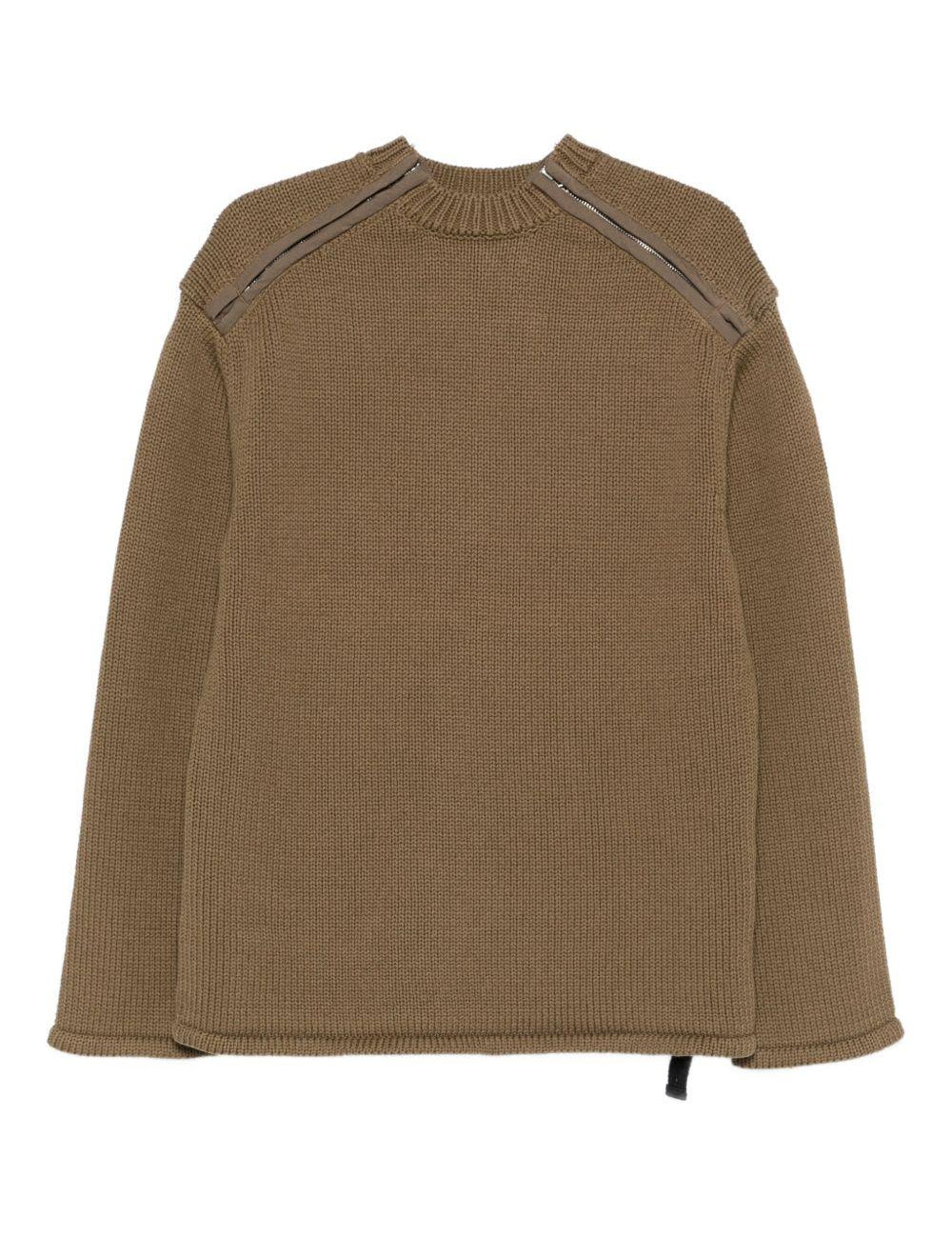 Maglione in maglia con zip sulla spalla in marrone OAMC PEACEMAKER - uomo 