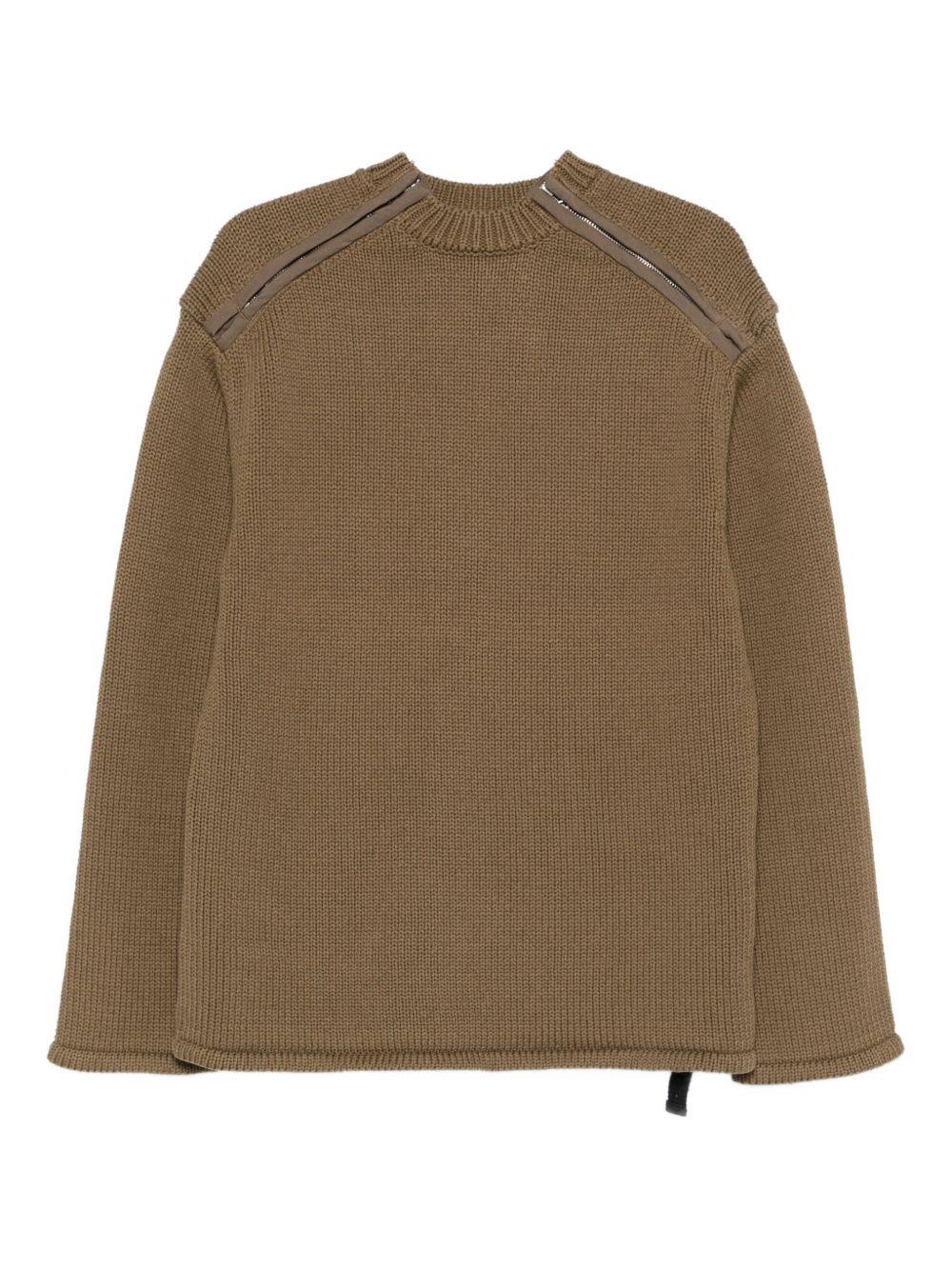 Maglione in maglia con zip sulla spalla in marrone OAMC PEACEMAKER - uomo 