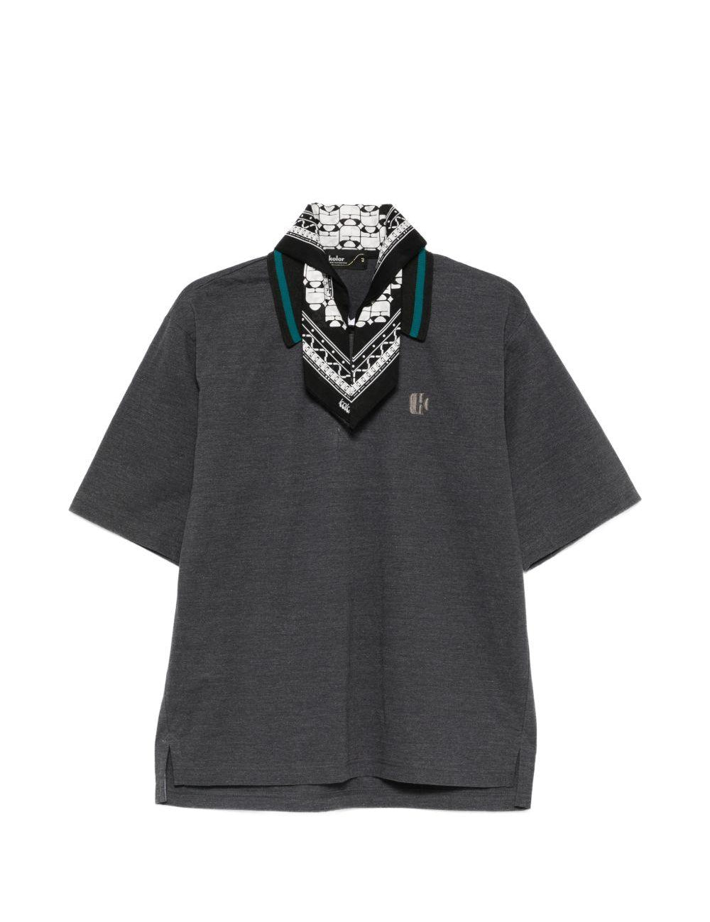 Polo con logo ricamato in grigio Kolor - uomo 
