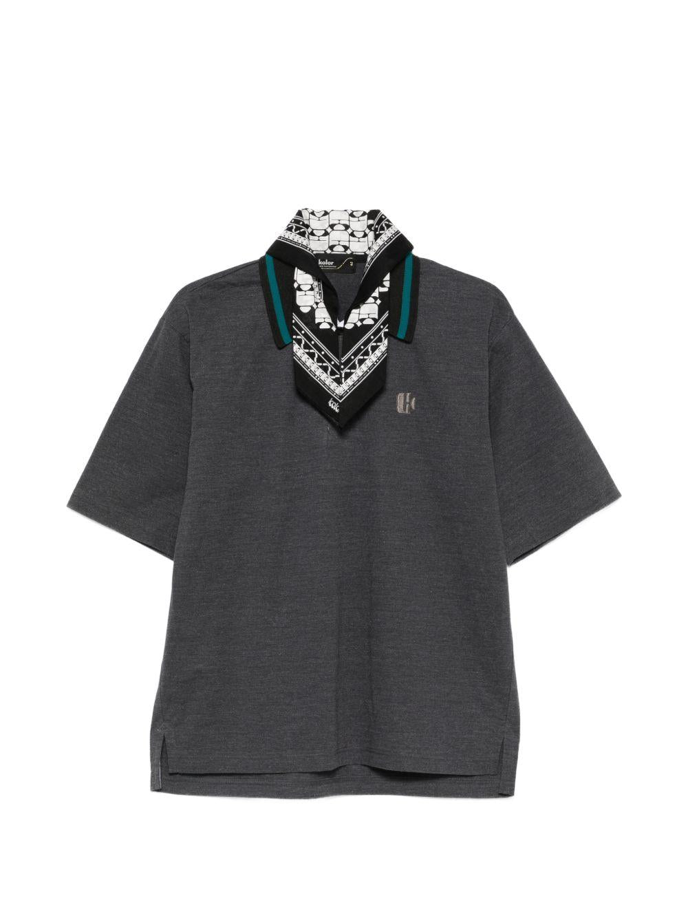 Polo con logo ricamato in grigio Kolor - uomo 