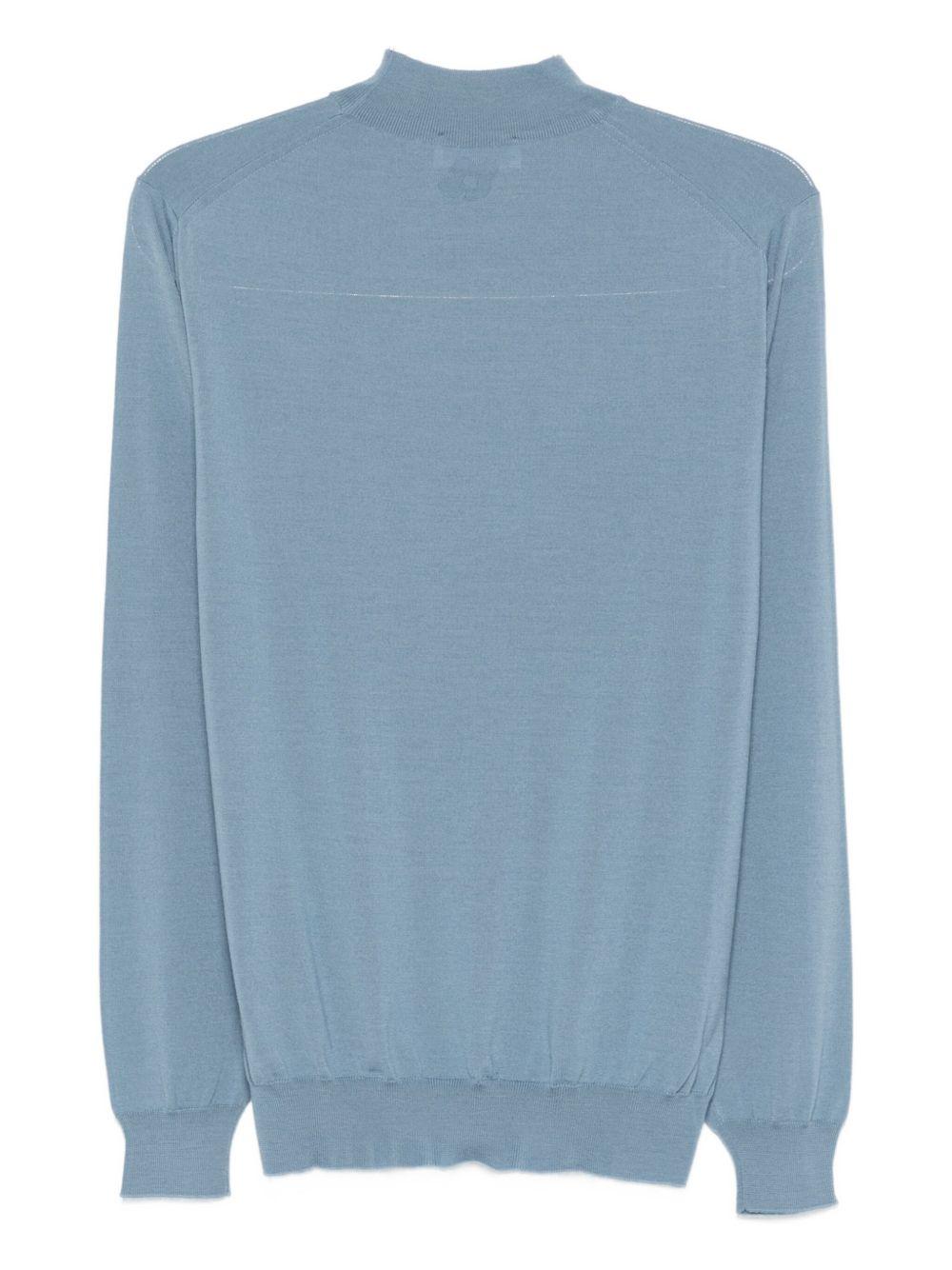 Maglione in lana a collo alto in blu Lardini - uomo 