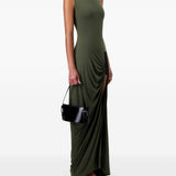 Abito lungo drappeggiato in verde militare Coperni - donna 