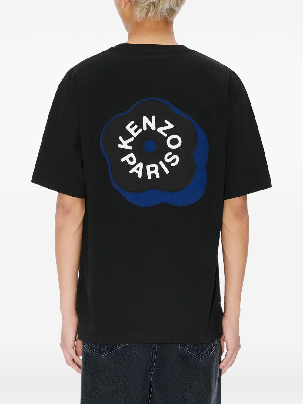 T-shirt con applicazioni di fiori in nero Kenzo - uomo 
