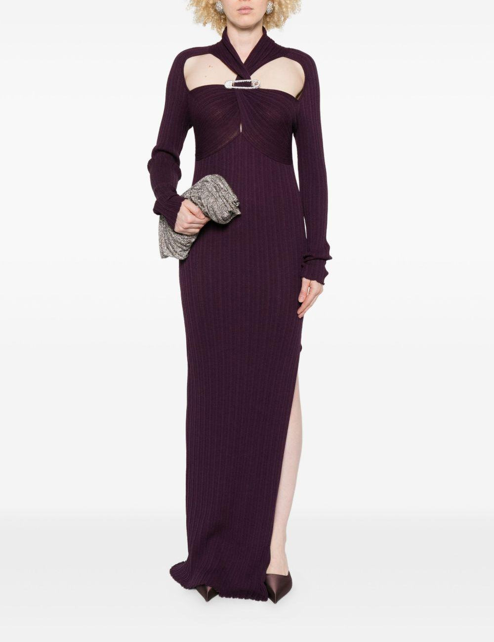 Abito maxi con cut-out in viola Giuseppe di morabito - donna 