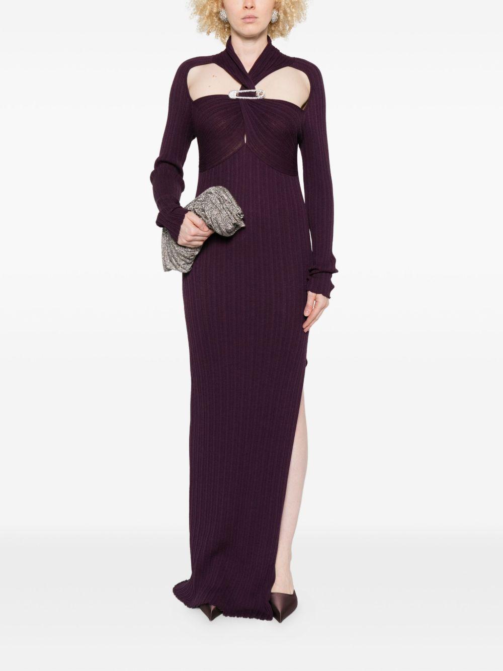 Abito maxi con cut-out in viola Giuseppe di morabito - donna 