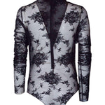 Body con ricamo a fiori in nero The andamane - donna 