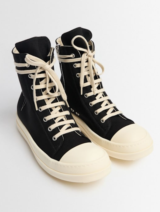 Sneakers alte con ricamo stella in nero Rick Owens Drkshdw - uomo<BR/> 