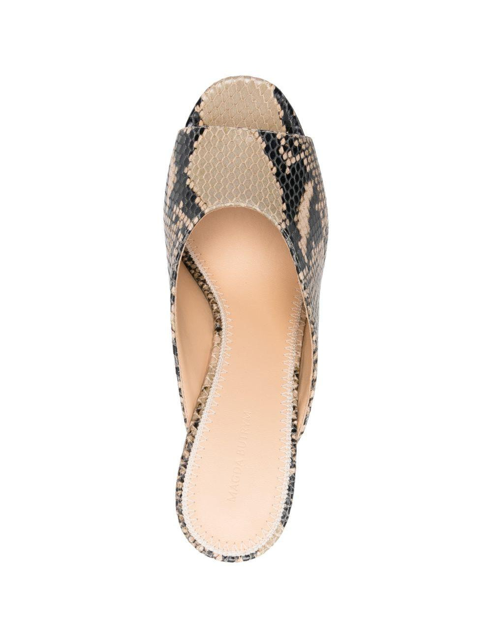 MULES con borchie in pelle di serpente in marrone Magda butrym - donna 