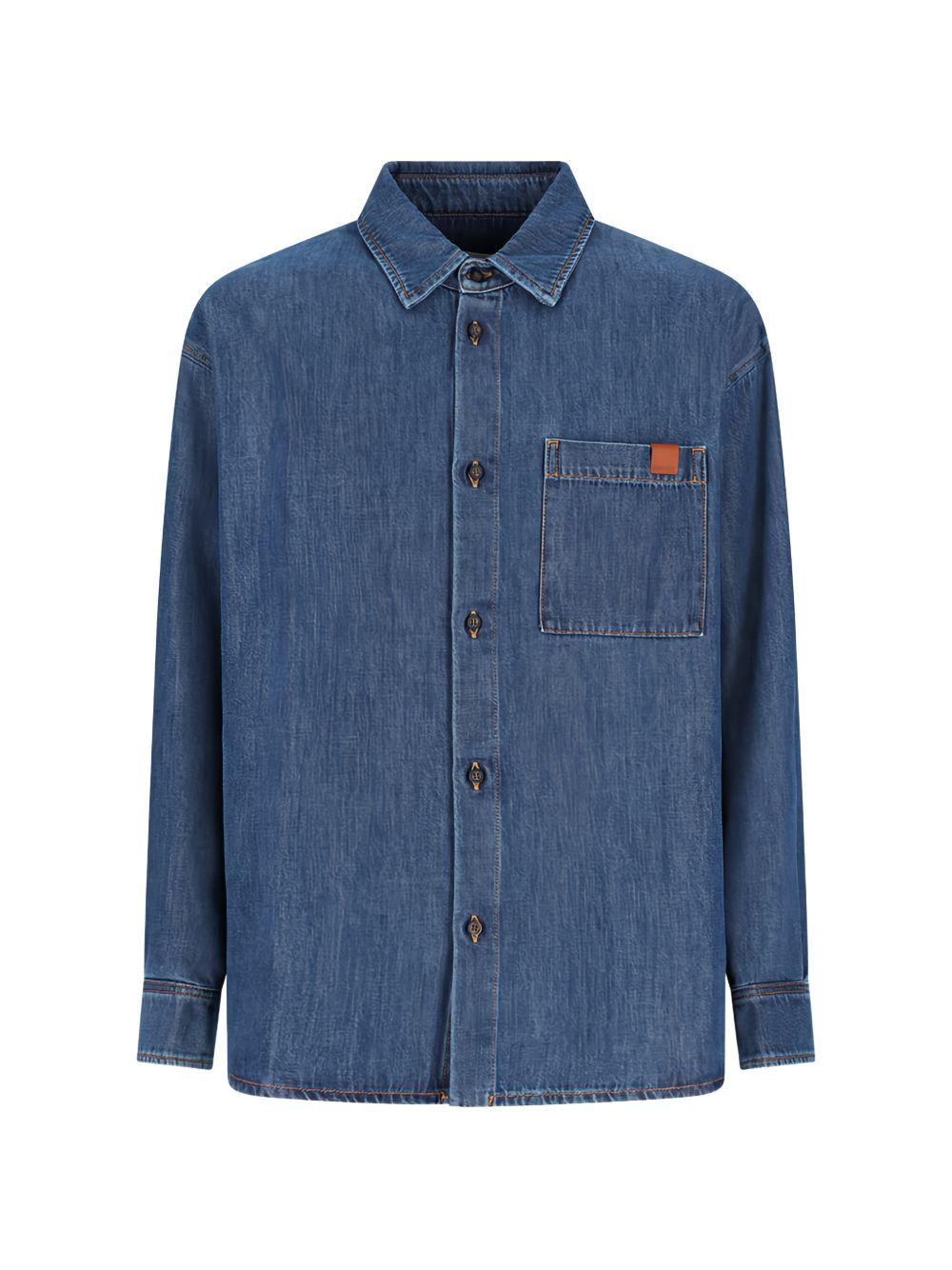 Camicia denim con tasca applicata keanu in blu Darkpark - uomo 