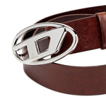 Cintura con fibbia logo in marrone Diesel - unisex 