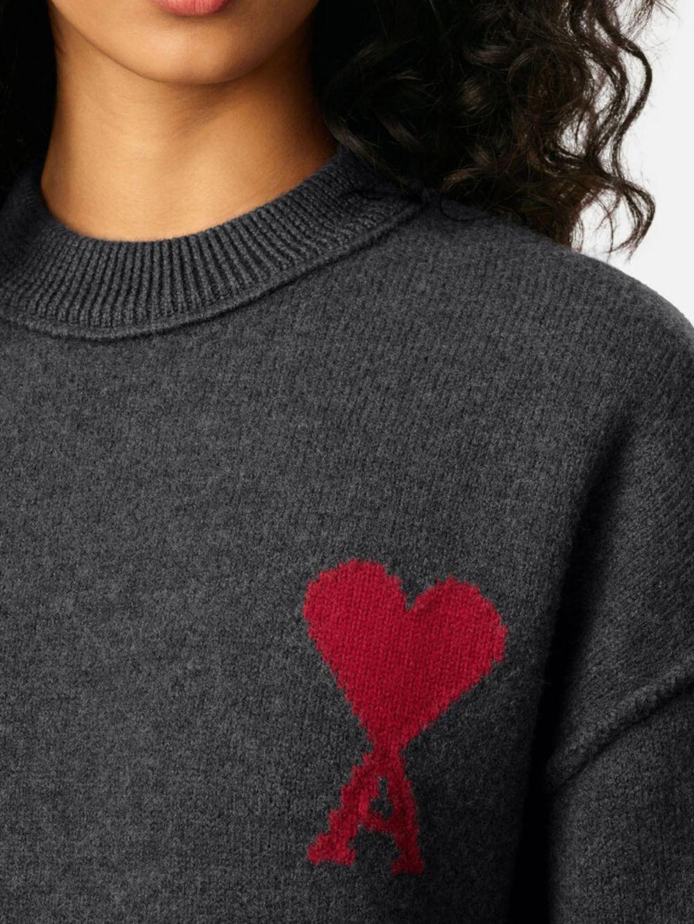 Maglione girocollo in grigio scuro Ami Paris - unisex 