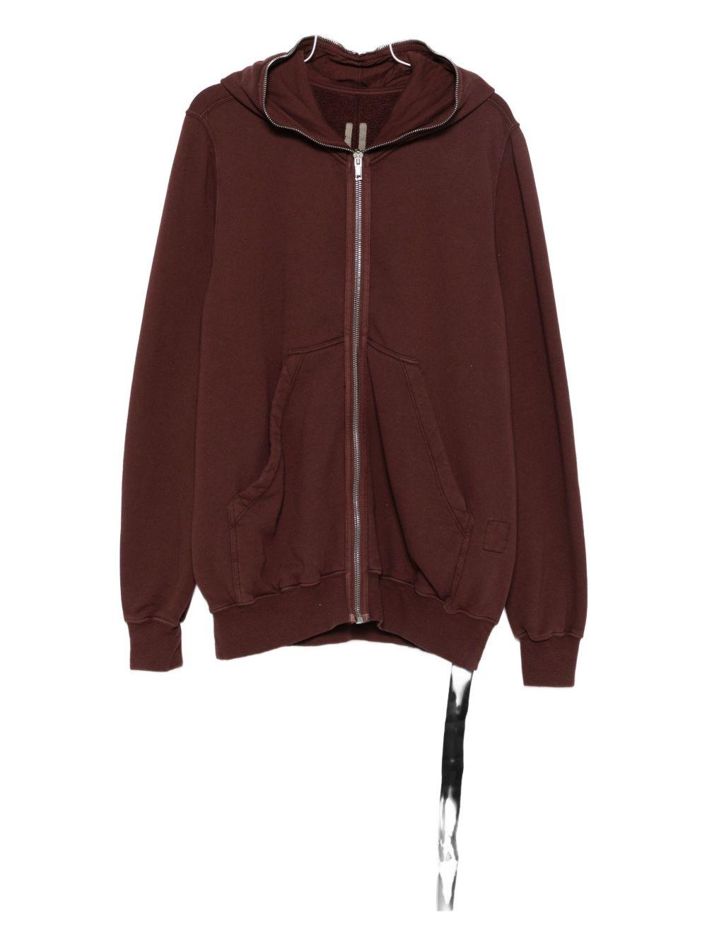 Felpa con cappuccio jumbo in marrone Rick owens drkshdw - uomo 