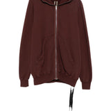 Felpa con cappuccio jumbo in marrone Rick owens drkshdw - uomo 