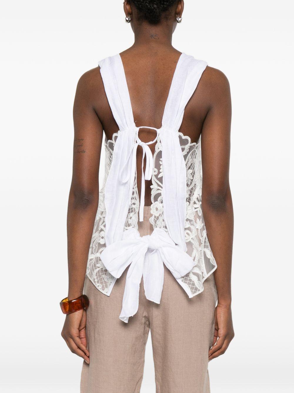 Top in pizzo con motivo floreale in bianco Maurizio - donna 