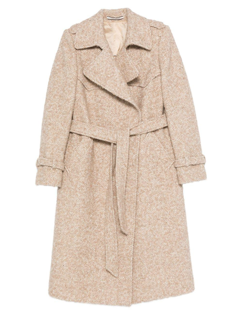 Cappotto con cintura in beige Tagliatore - donna 
