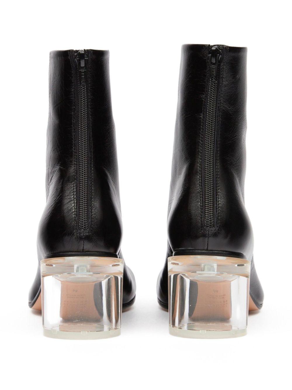Stivaletti con tacco largo in nero Mm6 maison margiela - donna 