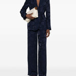 Pantaloni floreali jacquard in blu Forte forte - donna 