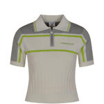Polo a righe con zip in bianco Casablanca - donna 