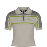 Polo a righe con zip in bianco Casablanca - donna 