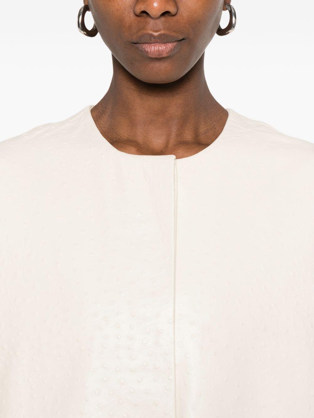 Cappotto monopetto senza colletto in bianco LouLou de Saison - donna 