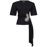 T-shirt con dettaglio di piume in nero Giuseppe di morabito - uomo 