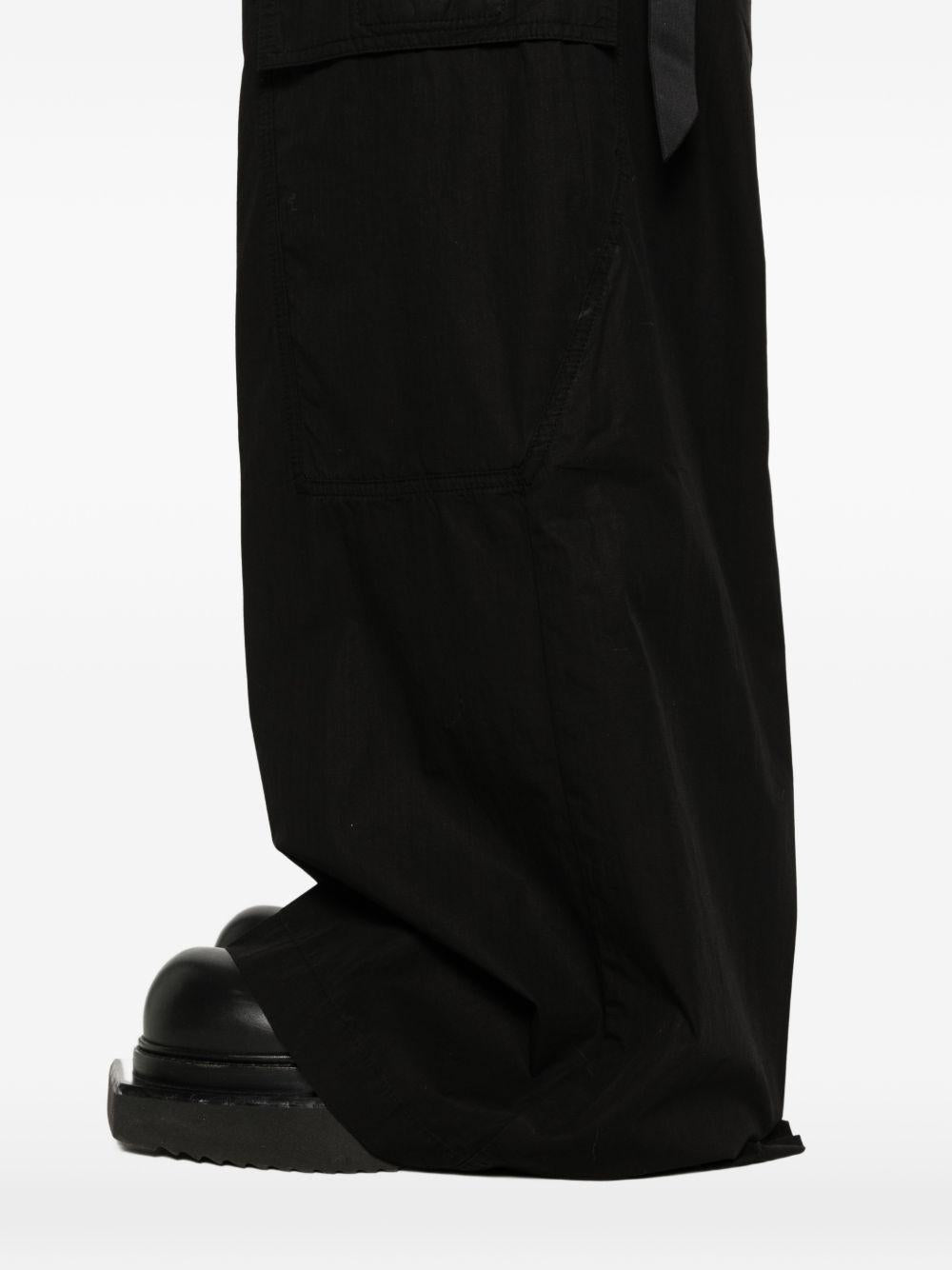 Pantaloni cargo con vita elasticizzata in nero Rick owens drkshdw - uomo 