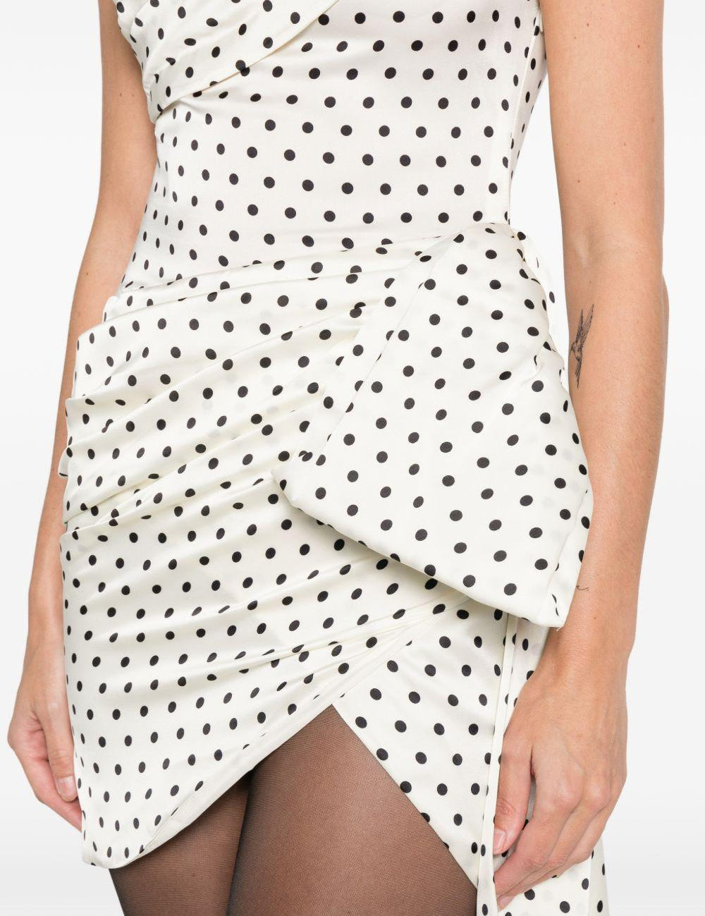 Abito corto a pois drappeggiato in AVORIO Self-Portrait - donna 
