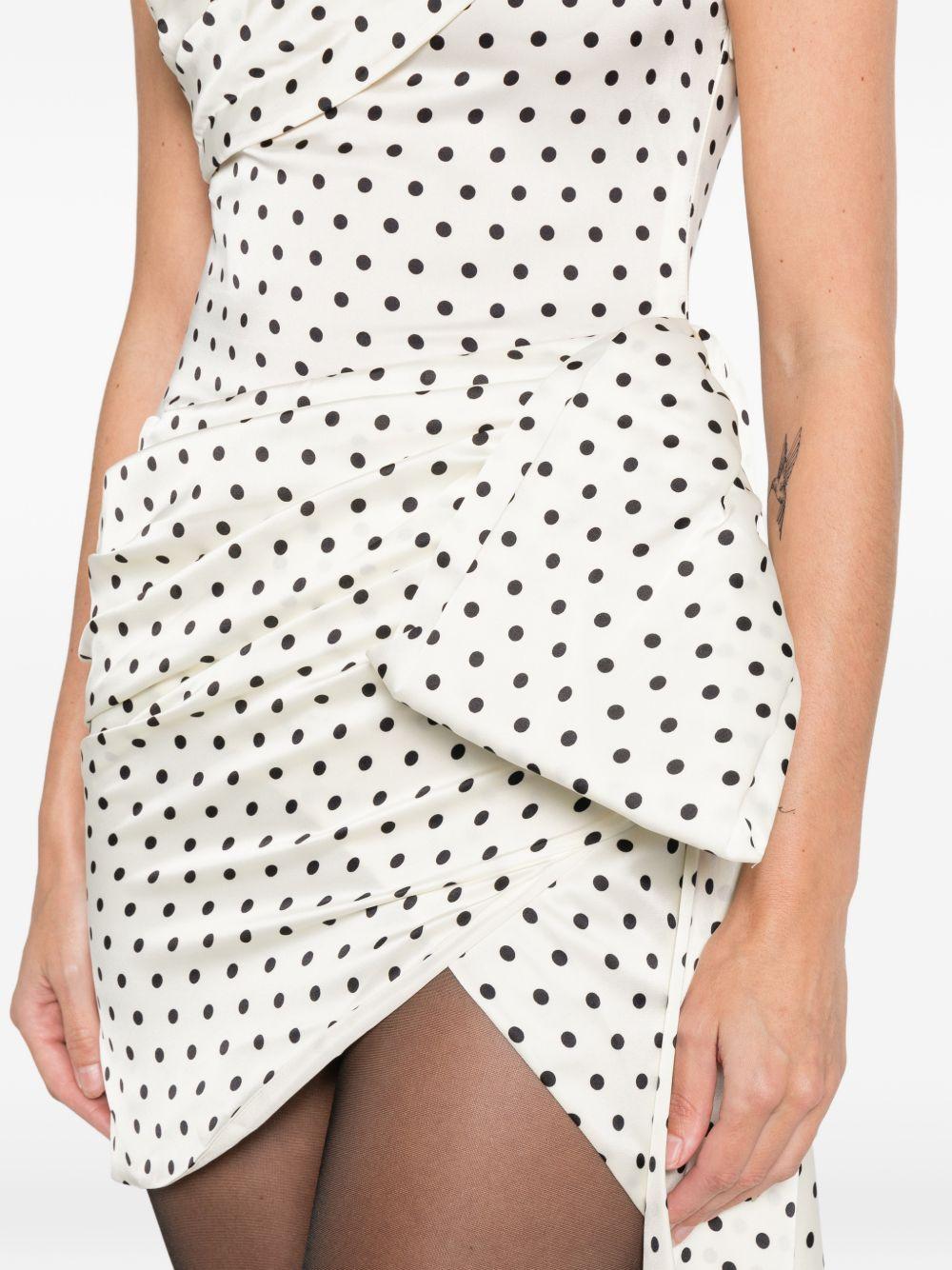 Abito corto a pois drappeggiato in AVORIO Self-Portrait - donna 