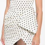 Abito corto a pois drappeggiato in AVORIO Self-Portrait - donna 