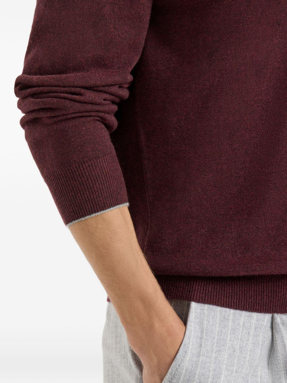 Maglione con collo rotondo in bordeaux 