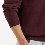 Maglione con collo rotondo in bordeaux 