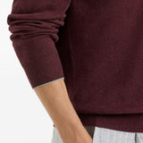 Maglione con collo rotondo in bordeaux 