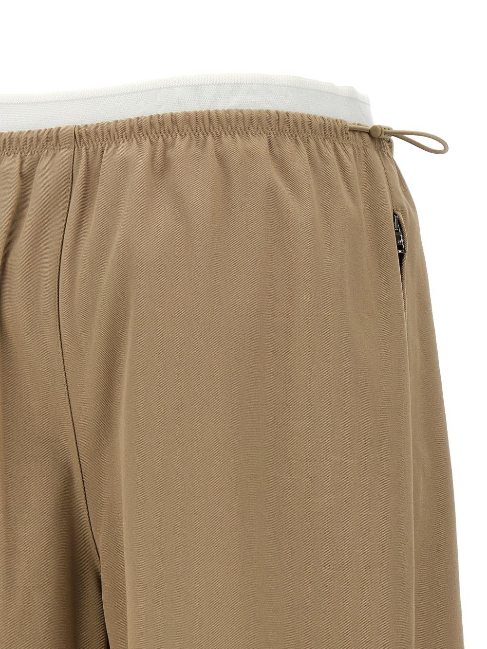 Pantaloni con cintura a doppio strato e logo in marrone Alexander wang - donna 