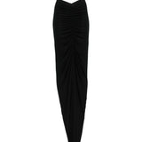 Gonna midi con ruches in nero Rick Owens Lilies -  donna 
