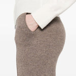 Pantaloni a gamba larga in maglia in marrone Gotha - donna 