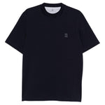 T-shirt a maniche corte in blu Brunello Cucinelli - uomo 
