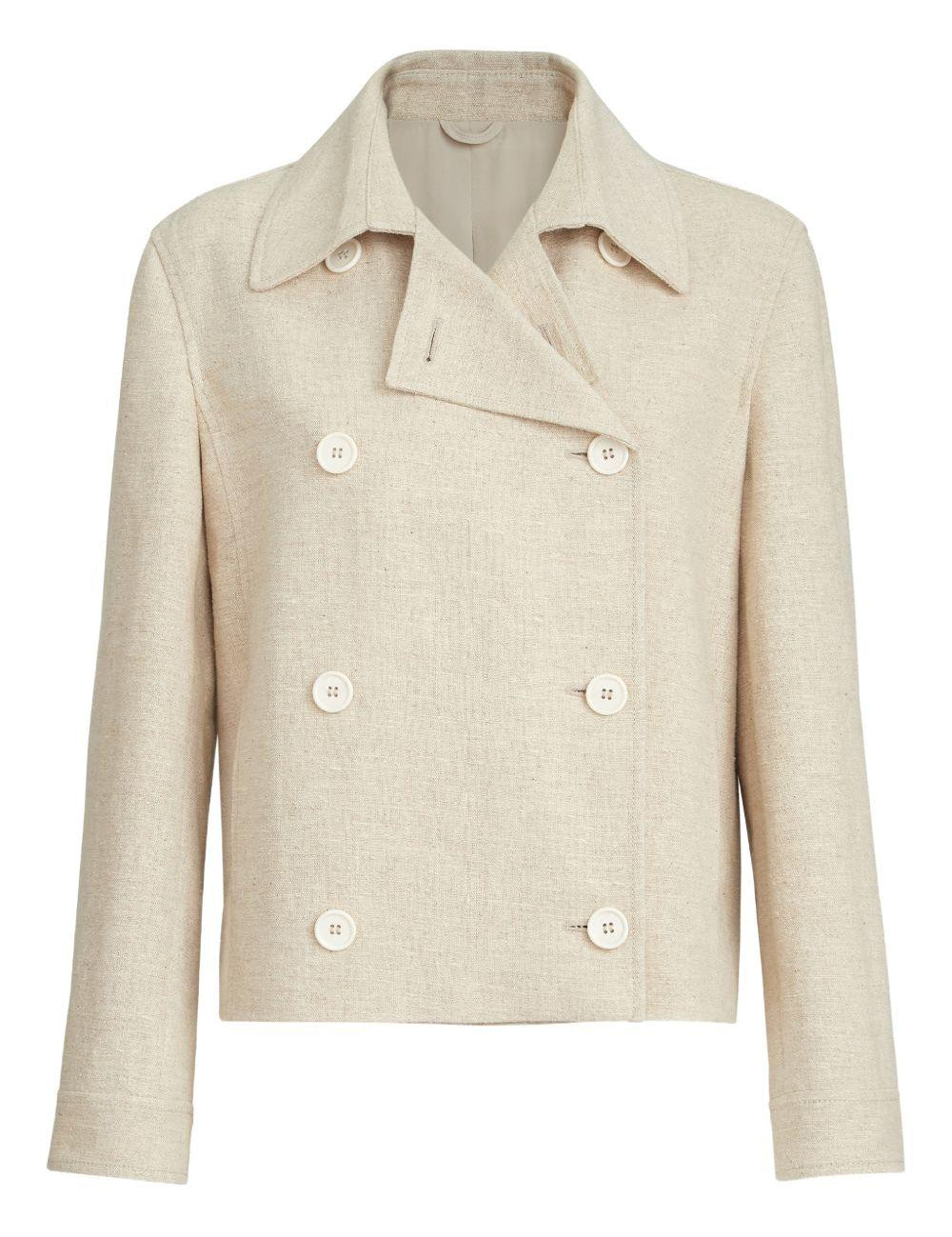 Caban crop con monile in beige Brunello Cucinelli - donna 