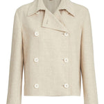 Caban crop con monile in beige Brunello Cucinelli - donna 