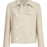 Caban crop con monile in beige Brunello Cucinelli - donna 