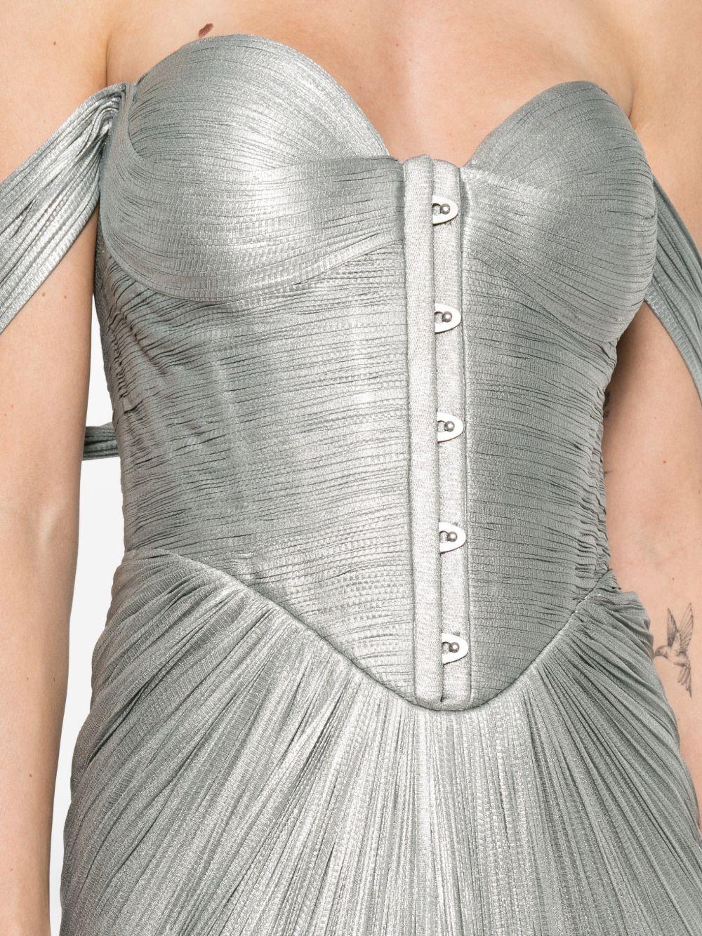 Abito maxi stephanie con cut-out in verde Maria lucia hohan - donna 